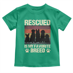 Rescued Is My Favorite Breed Toddler T Shirt Adopt A Shelter Pet Cat Dog Adoption Animal Rescue TS10 Irish Green Print Your Wear