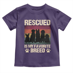 Rescued Is My Favorite Breed Toddler T Shirt Adopt A Shelter Pet Cat Dog Adoption Animal Rescue TS10 Purple Print Your Wear