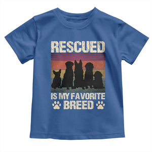 Rescued Is My Favorite Breed Toddler T Shirt Adopt A Shelter Pet Cat Dog Adoption Animal Rescue TS10 Royal Blue Print Your Wear