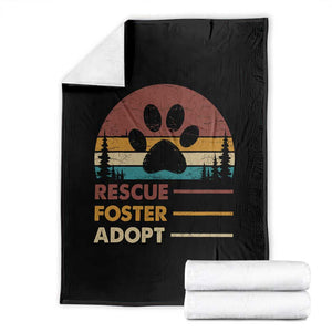 Rescue Dog Throw Blanket Retro Adopt Rescue Foster Animal Shelter Volunteer TS10 Black Print Your Wear