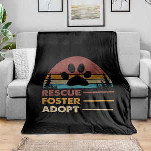 Rescue Dog Throw Blanket Retro Adopt Rescue Foster Animal Shelter Volunteer TS10 Print Your Wear