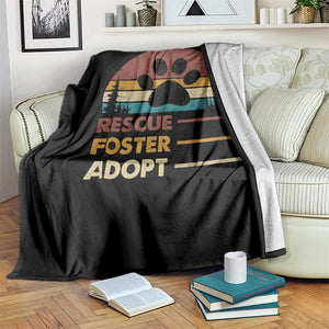 Rescue Dog Throw Blanket Retro Adopt Rescue Foster Animal Shelter Volunteer TS10 Print Your Wear