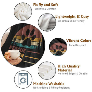 Rescue Dog Throw Blanket Retro Adopt Rescue Foster Animal Shelter Volunteer TS10 Print Your Wear