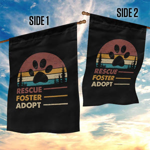 Rescue Dog Garden Flag Retro Adopt Rescue Foster Animal Shelter Volunteer TS10 Print Your Wear