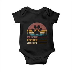 Rescue Dog Baby Onesie Retro Adopt Rescue Foster Animal Shelter Volunteer TS10 Black Print Your Wear