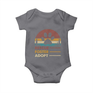 Rescue Dog Baby Onesie Retro Adopt Rescue Foster Animal Shelter Volunteer TS10 Charcoal Print Your Wear
