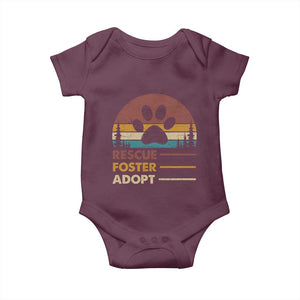 Rescue Dog Baby Onesie Retro Adopt Rescue Foster Animal Shelter Volunteer TS10 Maroon Print Your Wear