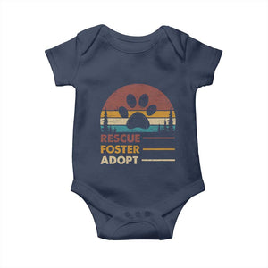 Rescue Dog Baby Onesie Retro Adopt Rescue Foster Animal Shelter Volunteer TS10 Navy Print Your Wear
