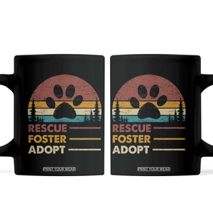 Rescue Dog Coffee Mug Retro Adopt Rescue Foster Animal Shelter Volunteer TS10 Black Print Your Wear