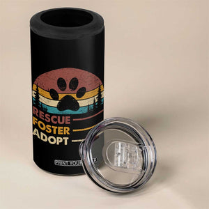 Rescue Dog 4 in 1 Can Cooler Tumbler Retro Adopt Rescue Foster Animal Shelter Volunteer TS10 Print Your Wear
