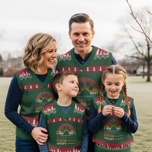 Rescue Dog V-Neck Knit Sweater Vest Retro Adopt Rescue Foster Animal Shelter Volunteer TS10 Red Green Print Your Wear