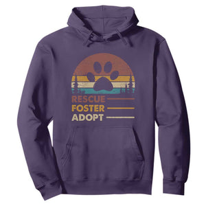 Rescue Dog Hoodie Retro Adopt Rescue Foster Animal Shelter Volunteer TS10 Purple Print Your Wear