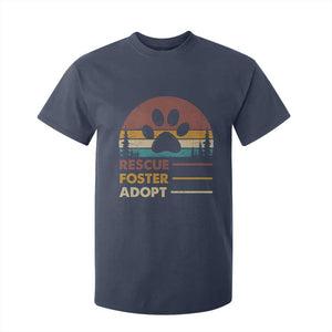 Rescue Dog T Shirt For Kid Retro Adopt Rescue Foster Animal Shelter Volunteer TS10 Navy Print Your Wear