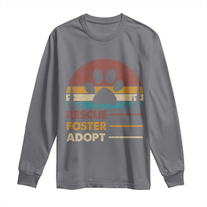 Rescue Dog Long Sleeve Shirt Retro Adopt Rescue Foster Animal Shelter Volunteer TS10 Charcoal Print Your Wear