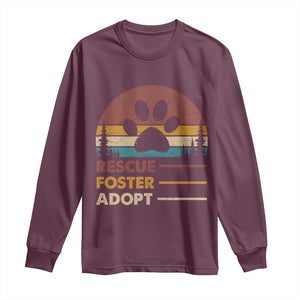 Rescue Dog Long Sleeve Shirt Retro Adopt Rescue Foster Animal Shelter Volunteer TS10 Maroon Print Your Wear