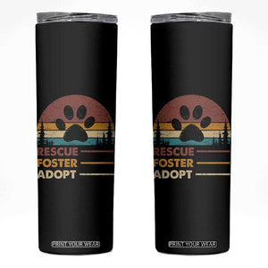 Rescue Dog Skinny Tumbler Retro Adopt Rescue Foster Animal Shelter Volunteer TS10 Black Print Your Wear