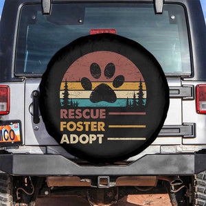 Rescue Dog Spare Tire Cover Retro Adopt Rescue Foster Animal Shelter Volunteer TS10 No hole Black Print Your Wear