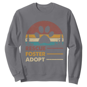 Rescue Dog Sweatshirt Retro Adopt Rescue Foster Animal Shelter Volunteer TS10 Charcoal Print Your Wear