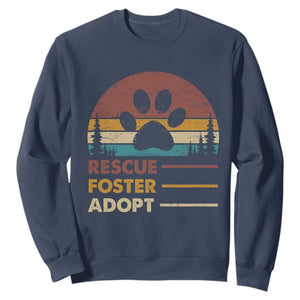 Rescue Dog Sweatshirt Retro Adopt Rescue Foster Animal Shelter Volunteer TS10 Navy Print Your Wear