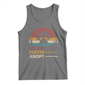 Rescue Dog Tank Top Retro Adopt Rescue Foster Animal Shelter Volunteer TS10 Black Heather Print Your Wear