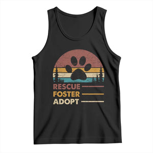 Rescue Dog Tank Top Retro Adopt Rescue Foster Animal Shelter Volunteer TS10 Black Print Your Wear