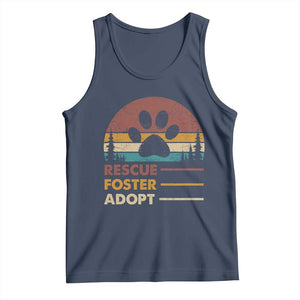 Rescue Dog Tank Top Retro Adopt Rescue Foster Animal Shelter Volunteer TS10 Navy Print Your Wear