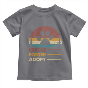 Rescue Dog Toddler T Shirt Retro Adopt Rescue Foster Animal Shelter Volunteer TS10 Charcoal Print Your Wear