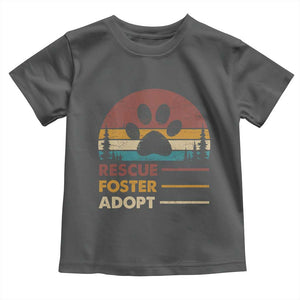 Rescue Dog Toddler T Shirt Retro Adopt Rescue Foster Animal Shelter Volunteer TS10 Dark Heather Print Your Wear