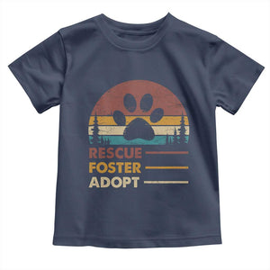 Rescue Dog Toddler T Shirt Retro Adopt Rescue Foster Animal Shelter Volunteer TS10 Navy Print Your Wear