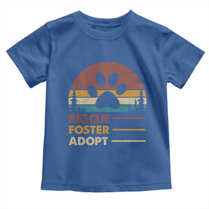 Rescue Dog Toddler T Shirt Retro Adopt Rescue Foster Animal Shelter Volunteer TS10 Royal Blue Print Your Wear