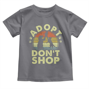 Adopt Dont Shop Toddler T Shirt Vintage Retro Cat Dog Rescue Animal Lovers Shelter Volunteer TS10 Charcoal Print Your Wear