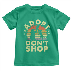 Adopt Dont Shop Toddler T Shirt Vintage Retro Cat Dog Rescue Animal Lovers Shelter Volunteer TS10 Irish Green Print Your Wear