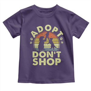 Adopt Dont Shop Toddler T Shirt Vintage Retro Cat Dog Rescue Animal Lovers Shelter Volunteer TS10 Purple Print Your Wear