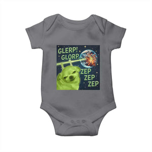 Funny Alien Dog Meme Baby Onesie Glorp Zep Sci-Fi Humor Chihuahua TS10 Charcoal Print Your Wear