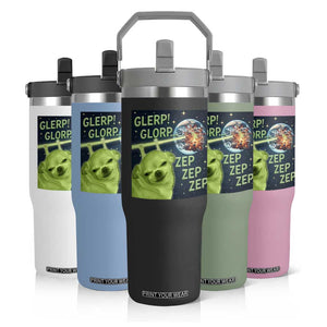 Funny Alien Dog Meme Flip Straw Tumbler Glorp Zep Sci-Fi Humor Chihuahua TS10 Print Your Wear
