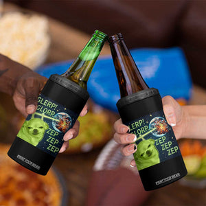 Funny Alien Dog Meme 4 in 1 Can Cooler Tumbler Glorp Zep Sci-Fi Humor Chihuahua TS10 Print Your Wear