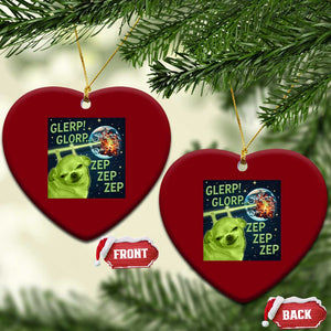Funny Alien Dog Meme Ceramic Ornament Glorp Zep Sci-Fi Humor Chihuahua TS10 Print Your Wear