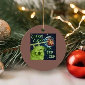 Funny Alien Dog Meme Ceramic Ornament Glorp Zep Sci-Fi Humor Chihuahua TS10 1pc Mocha Print Your Wear
