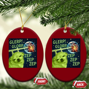 Funny Alien Dog Meme Ceramic Ornament Glorp Zep Sci-Fi Humor Chihuahua TS10 Print Your Wear