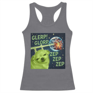 Funny Alien Dog Meme Racerback Tank Top Glorp Zep Sci-Fi Humor Chihuahua TS10 Charcoal Print Your Wear
