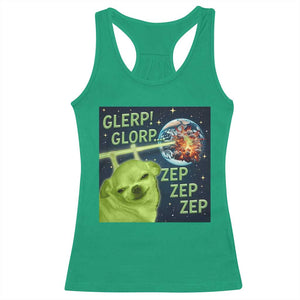 Funny Alien Dog Meme Racerback Tank Top Glorp Zep Sci-Fi Humor Chihuahua TS10 Irish Green Print Your Wear