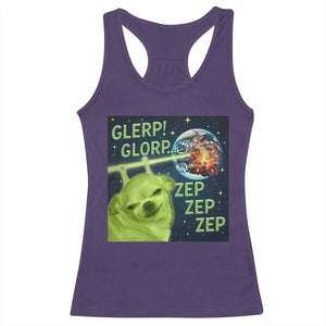 Funny Alien Dog Meme Racerback Tank Top Glorp Zep Sci-Fi Humor Chihuahua TS10 Purple Print Your Wear