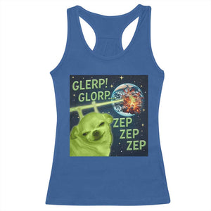 Funny Alien Dog Meme Racerback Tank Top Glorp Zep Sci-Fi Humor Chihuahua TS10 Royal Blue Print Your Wear