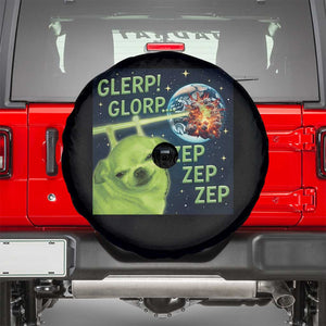 Funny Alien Dog Meme Spare Tire Cover Glorp Zep Sci-Fi Humor Chihuahua TS10 Black Print Your Wear