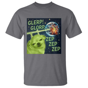 Funny Alien Dog Meme T Shirt Glorp Zep Sci-Fi Humor Chihuahua TS10 Charcoal Print Your Wear