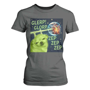 Funny Alien Dog Meme T Shirt For Women Glorp Zep Sci-Fi Humor Chihuahua TS10 Dark Heather Print Your Wear