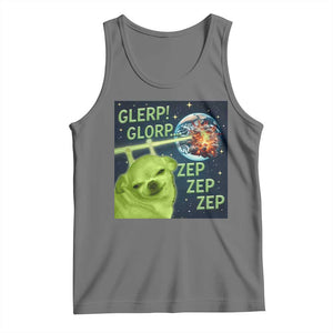 Funny Alien Dog Meme Tank Top Glorp Zep Sci-Fi Humor Chihuahua TS10 Black Heather Print Your Wear