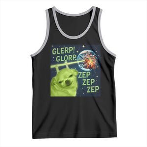 Funny Alien Dog Meme Tank Top Glorp Zep Sci-Fi Humor Chihuahua TS10 Black Athletic Heather Print Your Wear