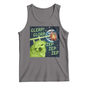 Funny Alien Dog Meme Tank Top Glorp Zep Sci-Fi Humor Chihuahua TS10 Deep Heather Print Your Wear