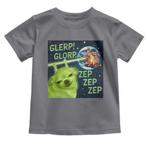 Funny Alien Dog Meme Toddler T Shirt Glorp Zep Sci-Fi Humor Chihuahua TS10 Charcoal Print Your Wear